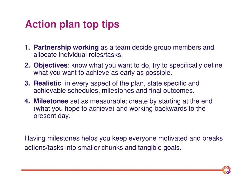 action plan top tips