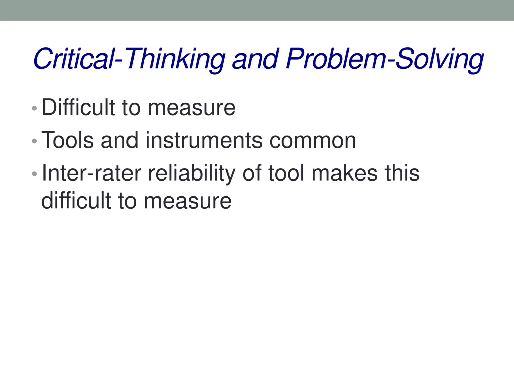 critical thinking and problem solving