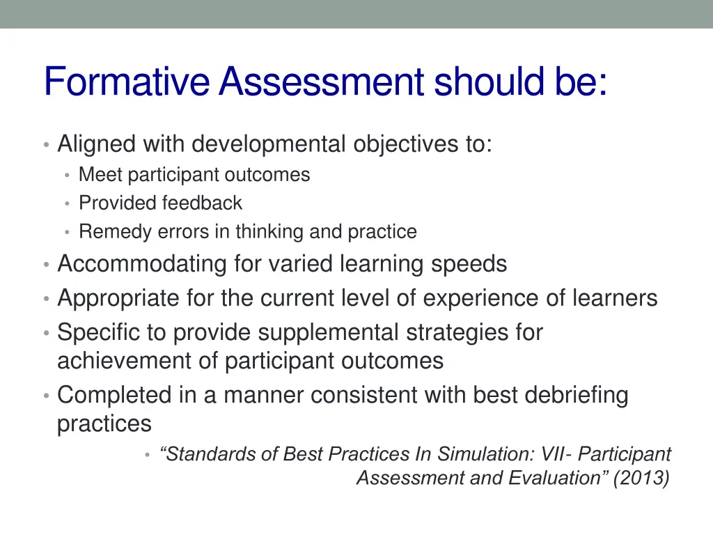 formative assessment should be