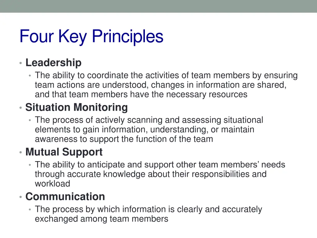 four key principles