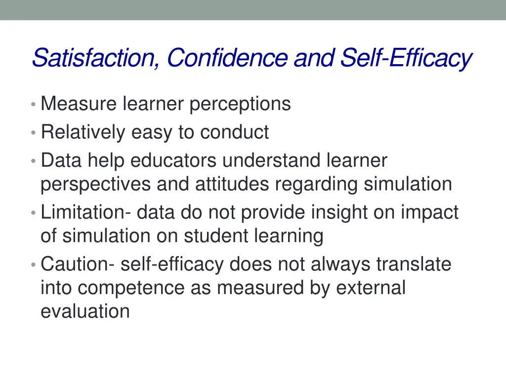 satisfaction confidence and self efficacy