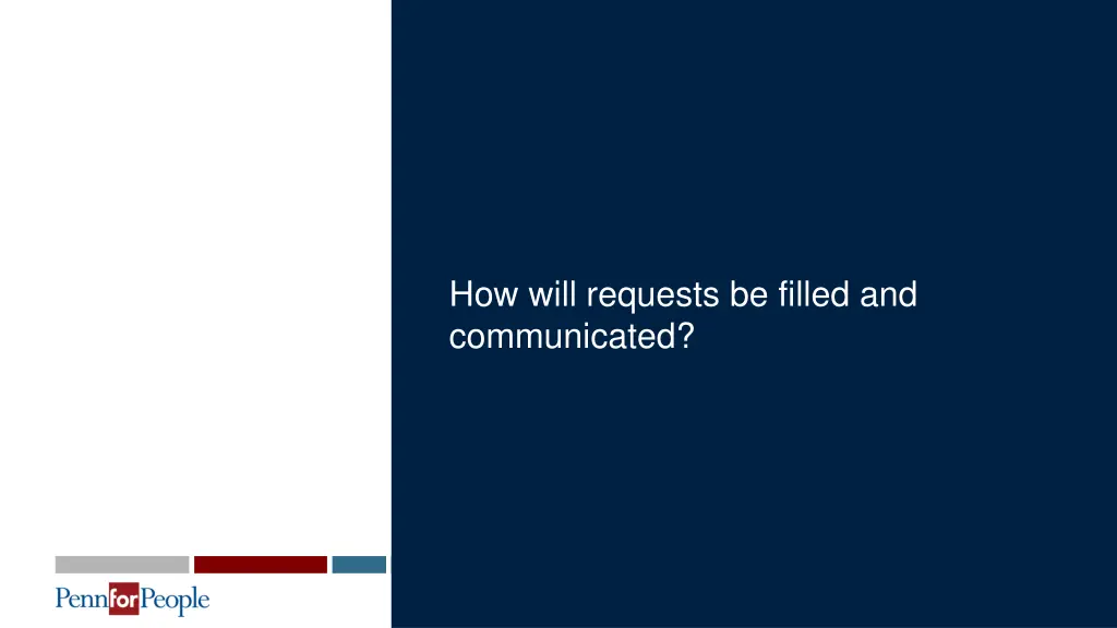 how will requests be filled and communicated