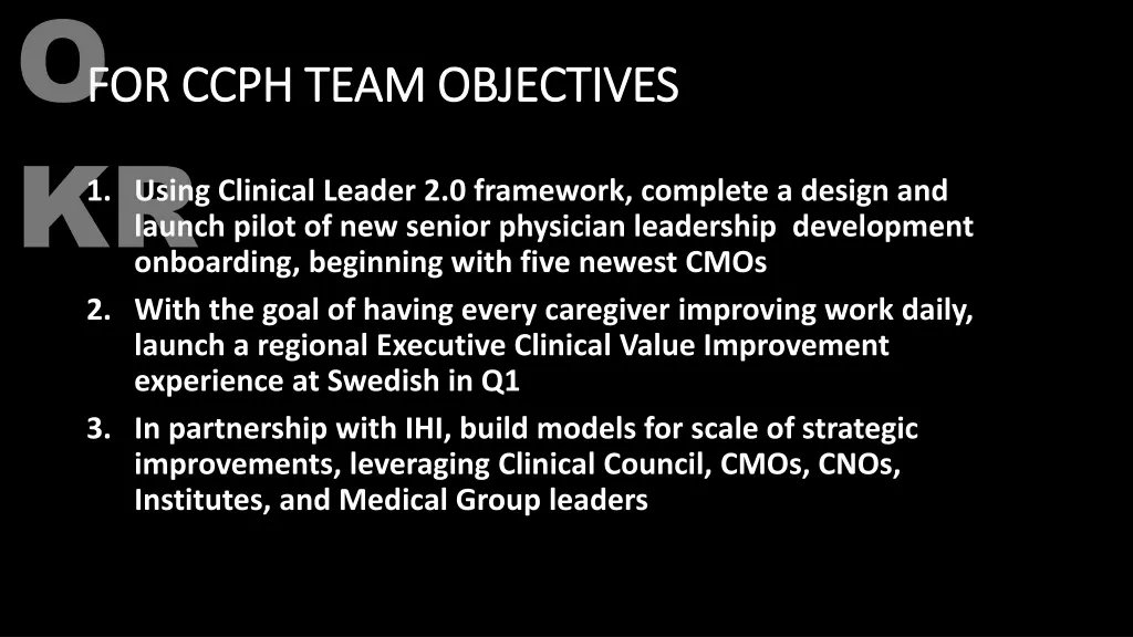 for ccph team objectives for ccph team objectives