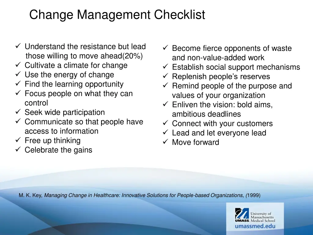 change management checklist