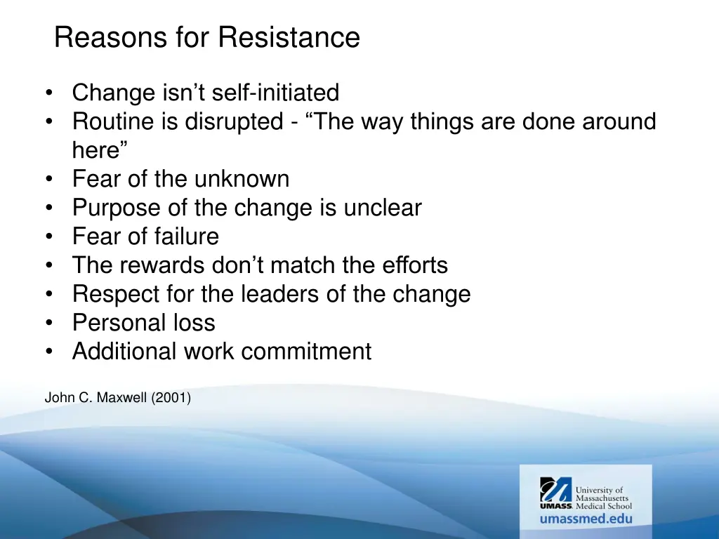 reasons for resistance