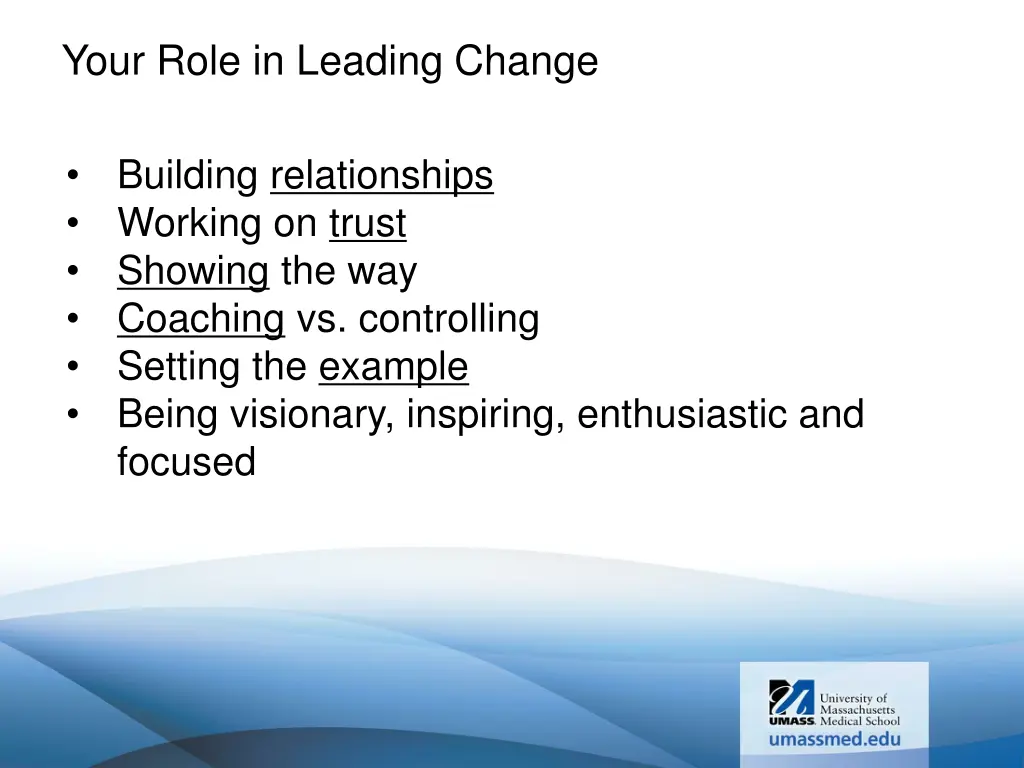 your role in leading change