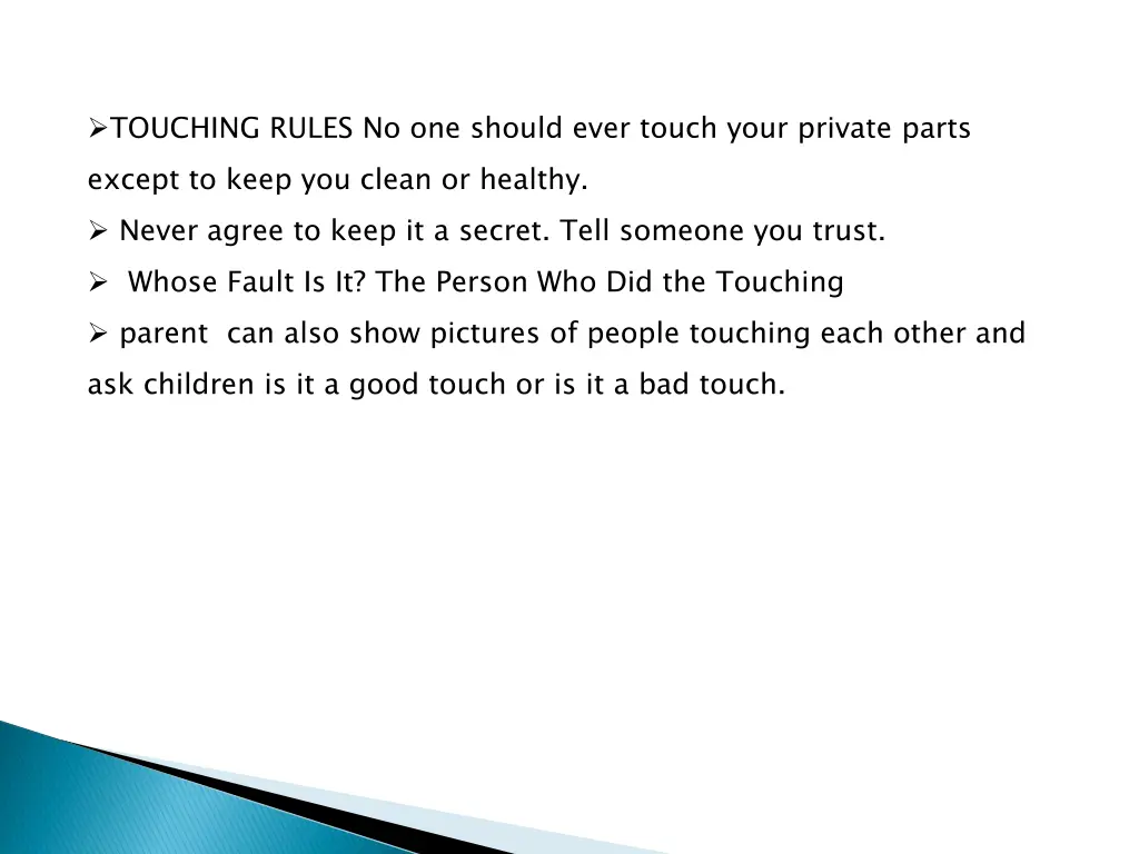 touching rules no one should ever touch your