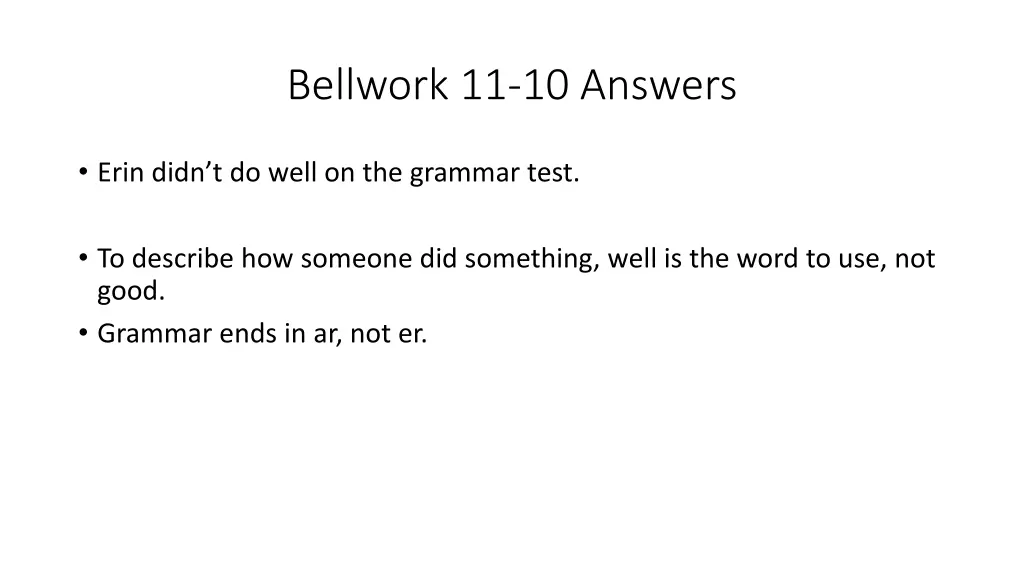 bellwork 11 10 answers