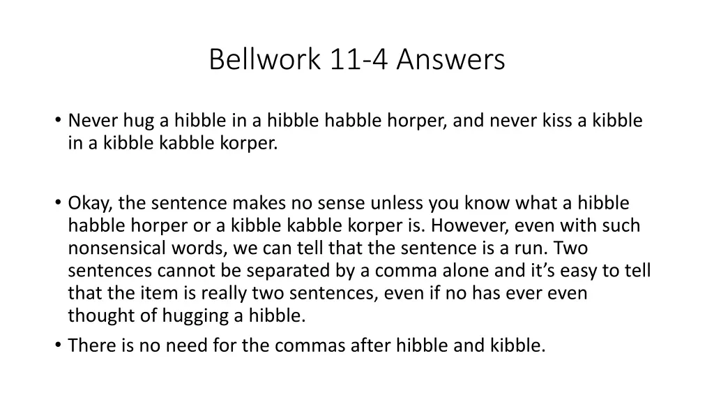 bellwork 11 4 answers