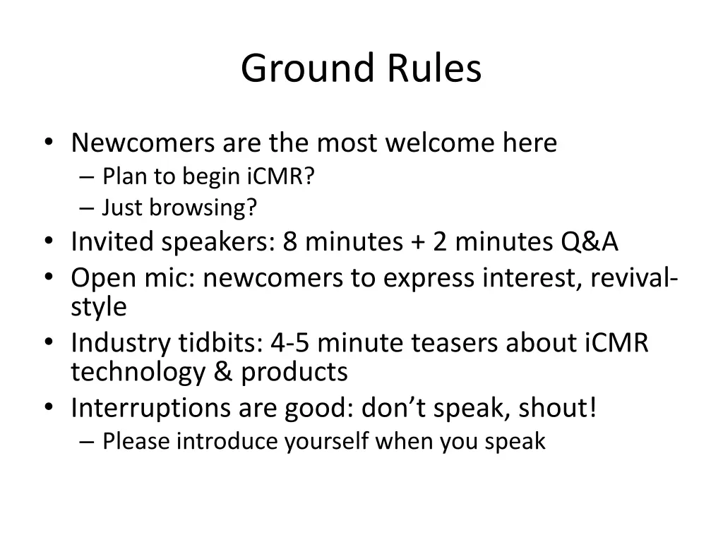 ground rules