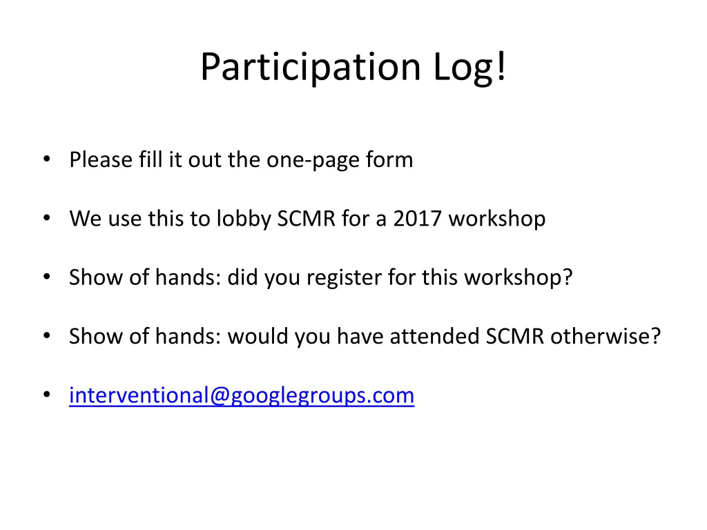 participation log