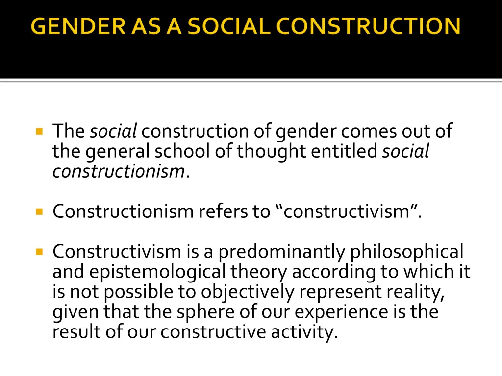 the social construction of gender comes