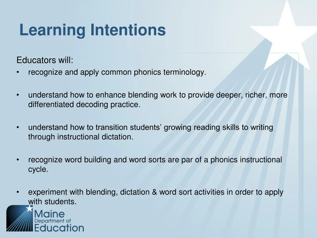 learning intentions