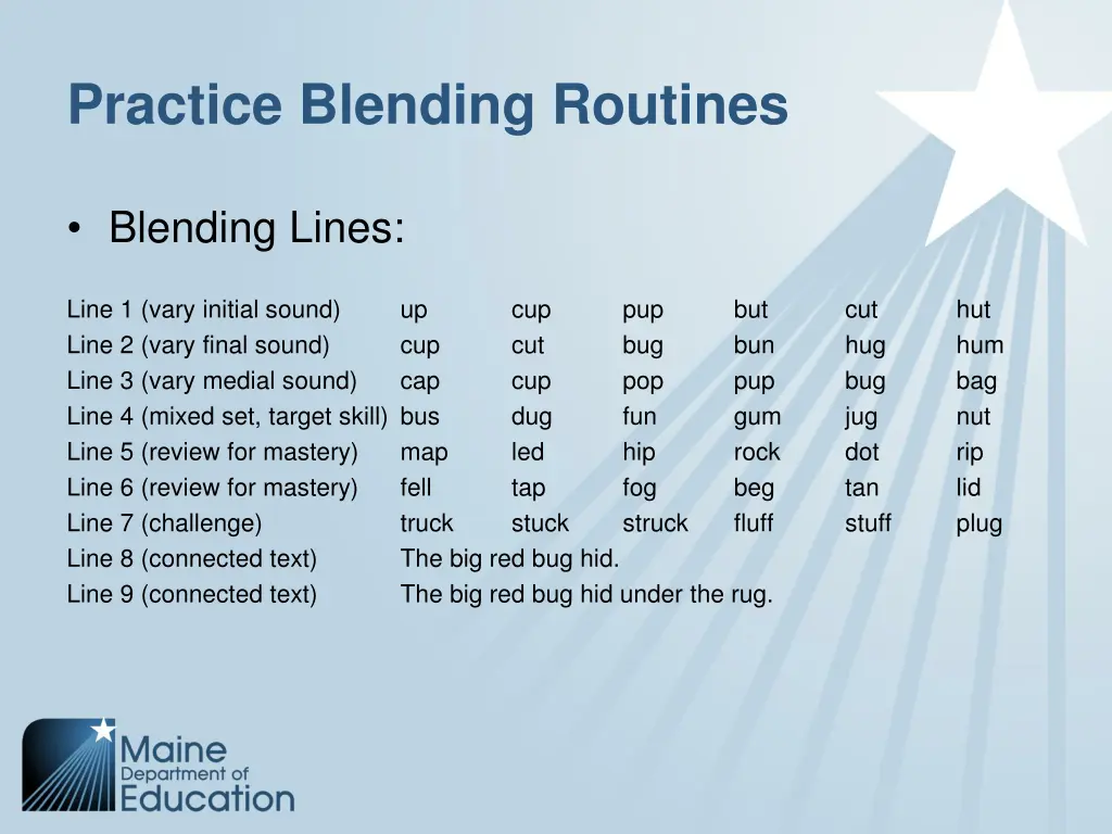 practice blending routines 1