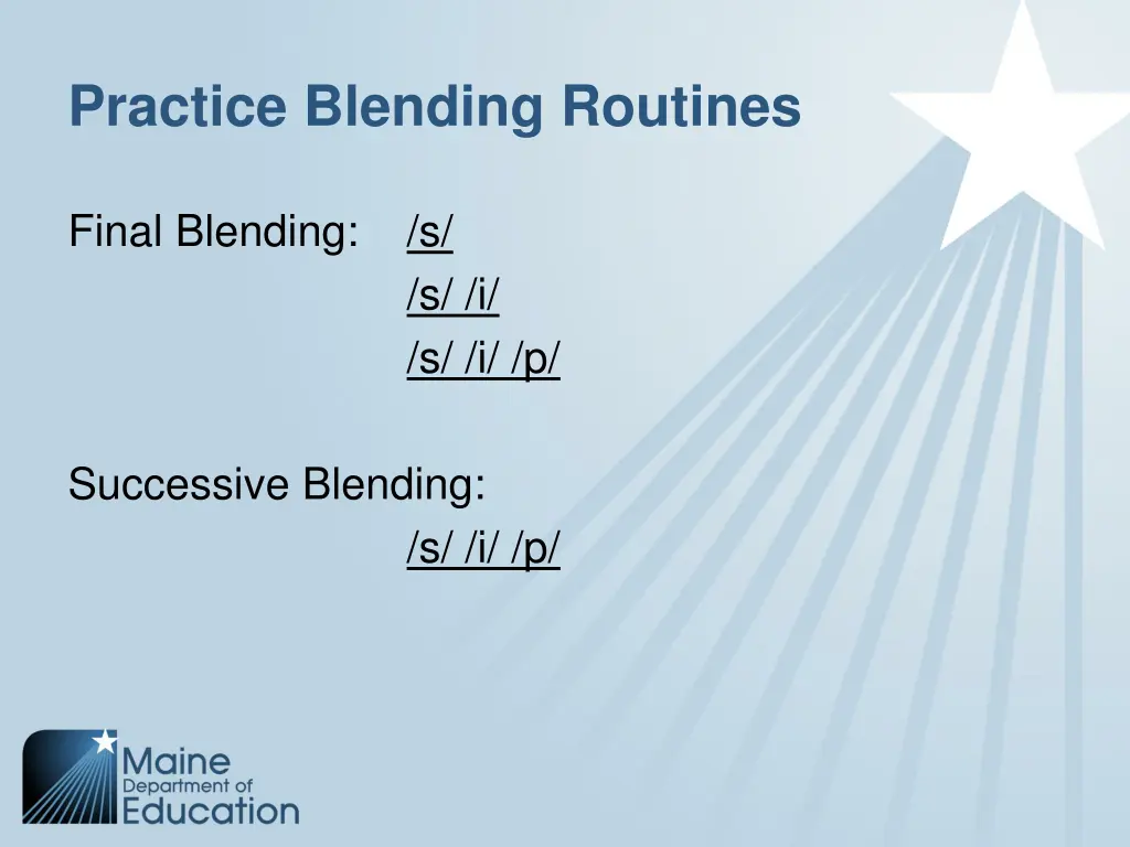 practice blending routines