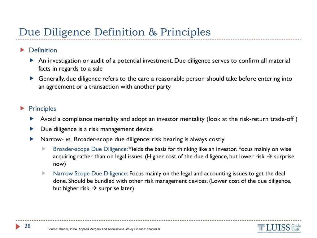 due diligence definition principles