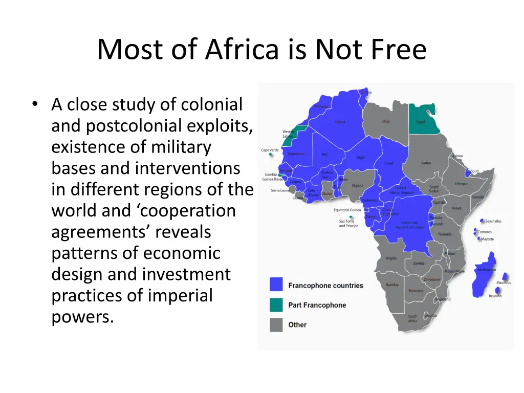 most of africa is not free