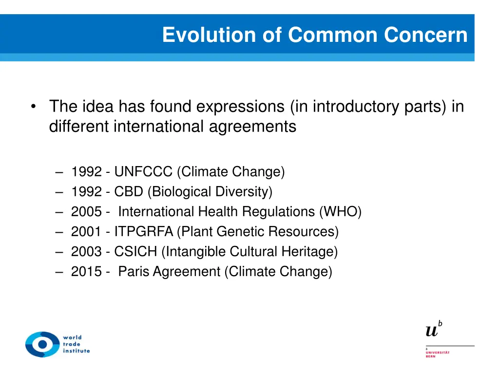 evolution of common concern