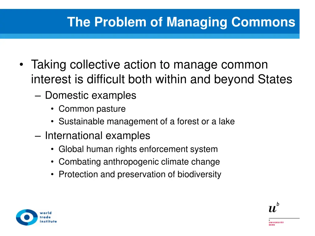 the problem of managing commons