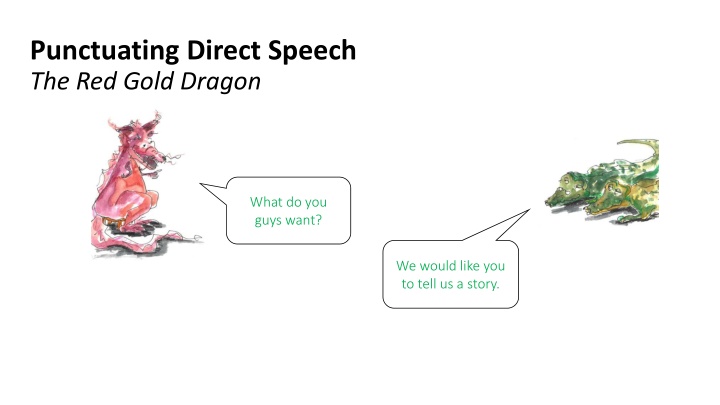 punctuating direct speech the red gold dragon