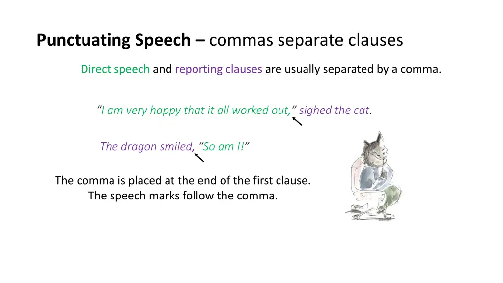 punctuating speech commas separate clauses