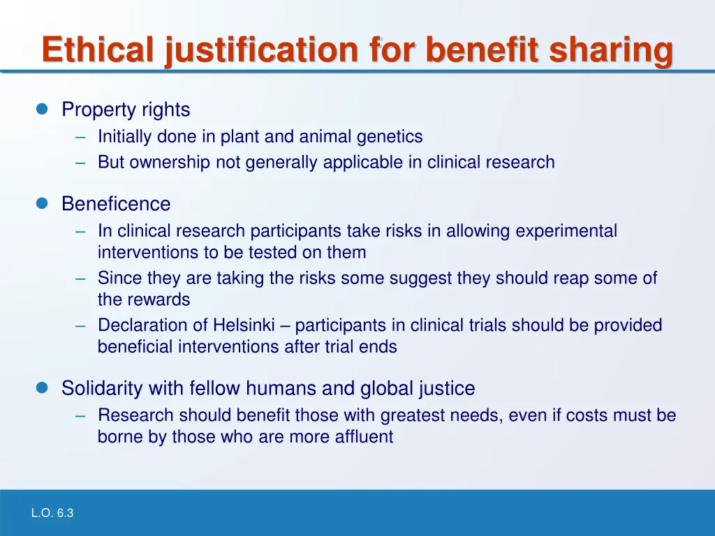 ethical justification for benefit sharing