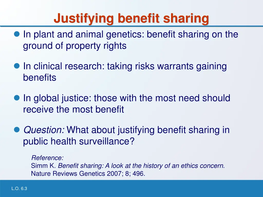 justifying benefit sharing in plant and animal