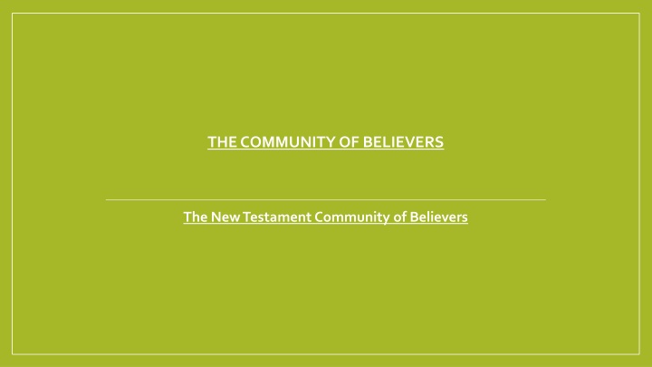 the community of believers