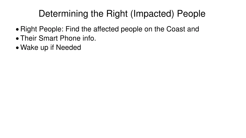 determining the right impacted people