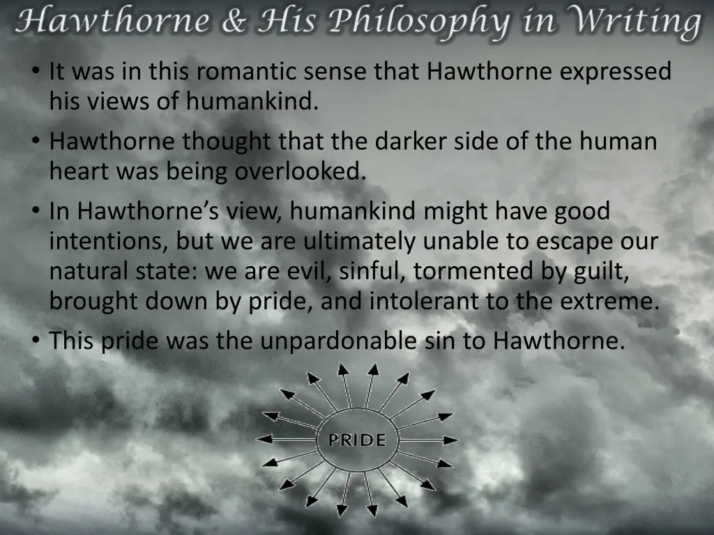 hawthorne his philosophy in writing hawthorne