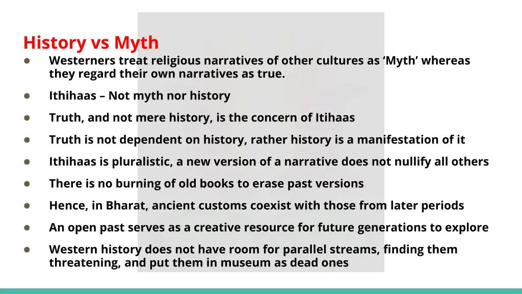 history vs myth westerners treat religious