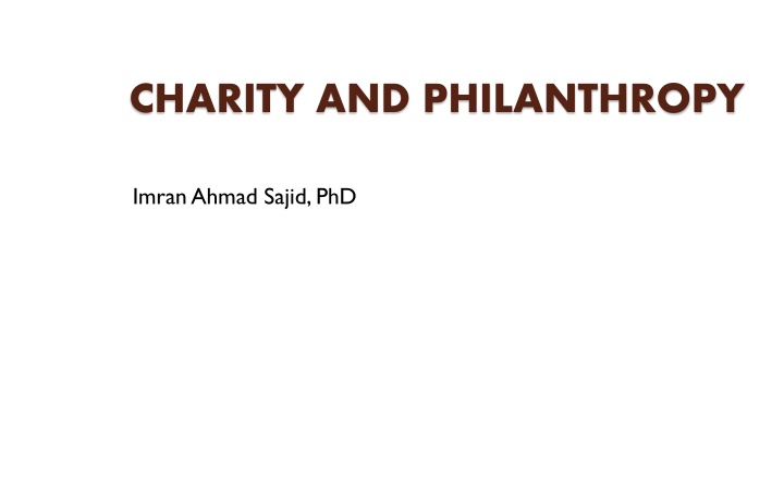 charity and philanthropy