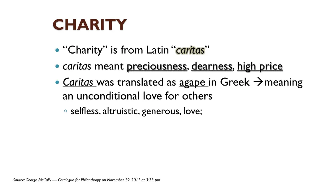 charity