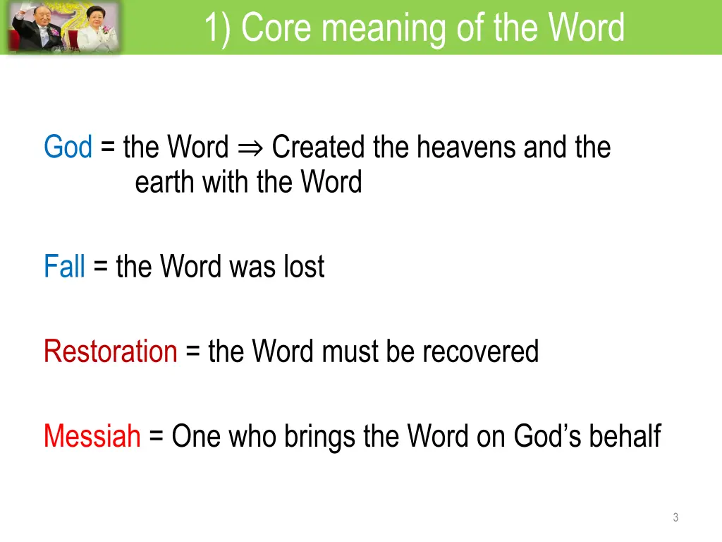 1 core meaning of the word