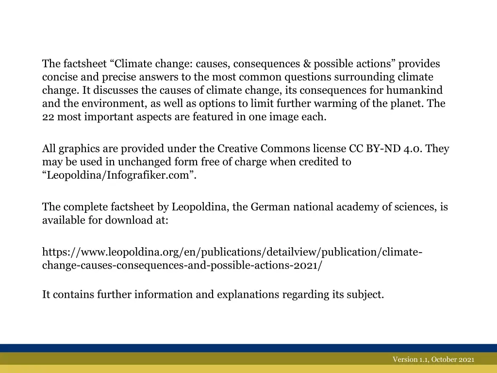 the factsheet climate change causes consequences