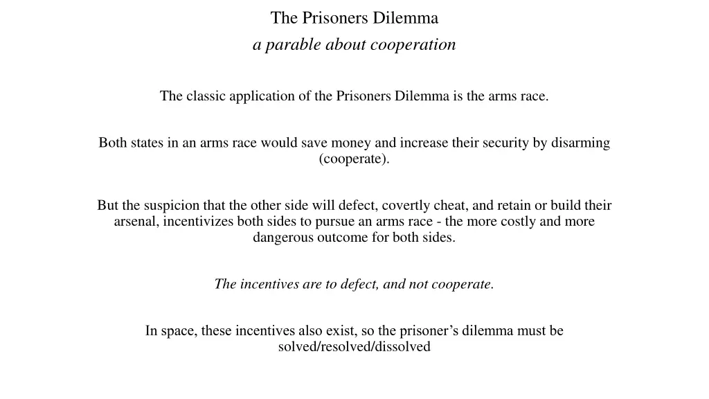 the prisoners dilemma a parable about cooperation