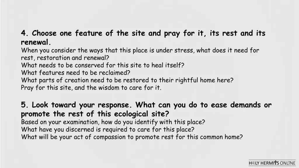 4 choose one feature of the site and pray