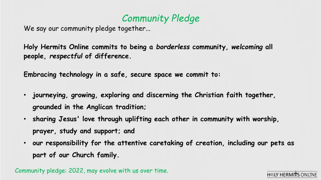 community pledge