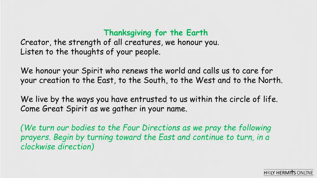 thanksgiving for the earth