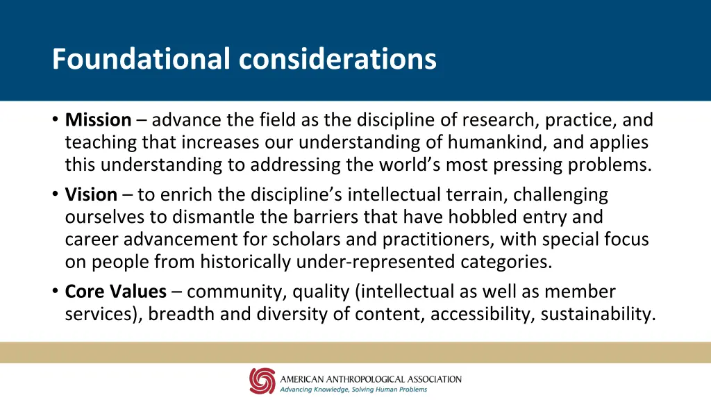 foundational considerations