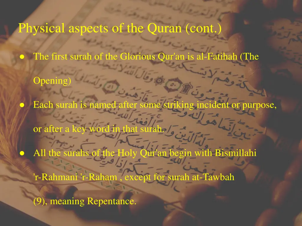 physical aspects of the quran cont