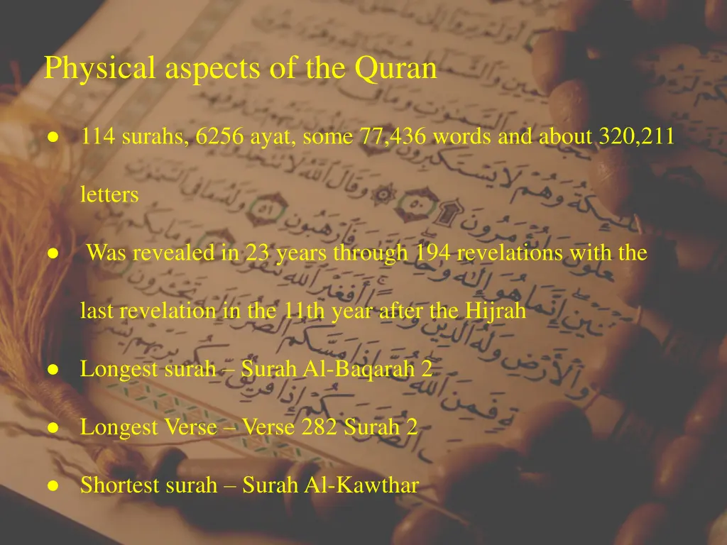 physical aspects of the quran