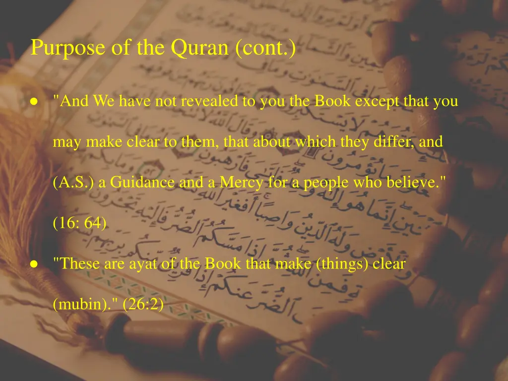 purpose of the quran cont