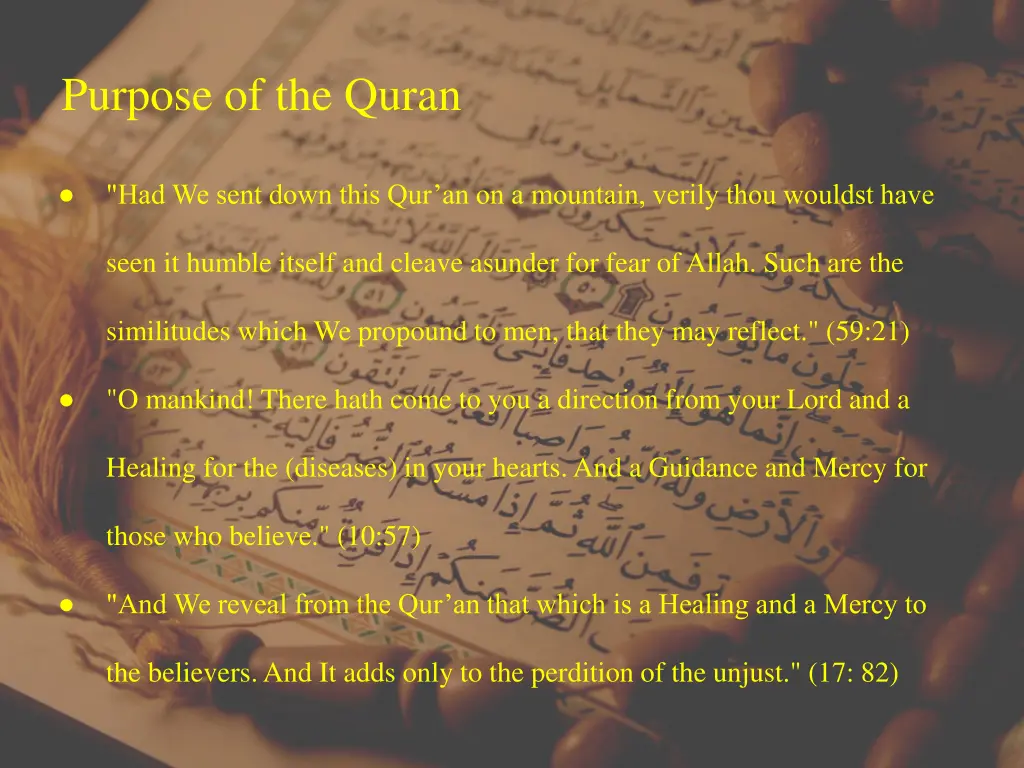 purpose of the quran