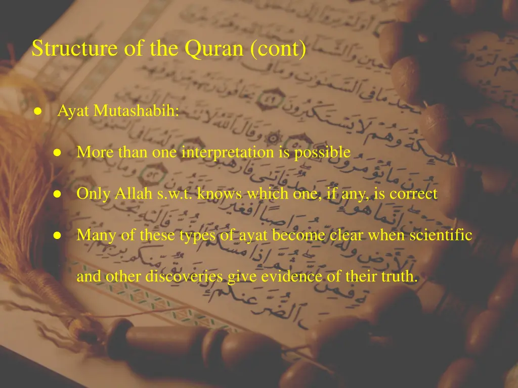 structure of the quran cont 2