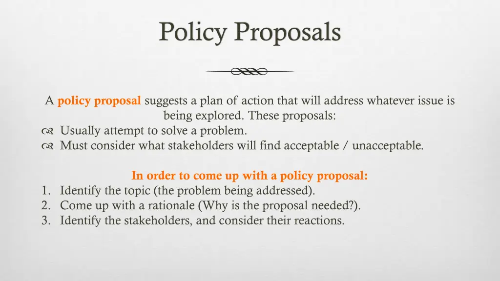 policy proposals