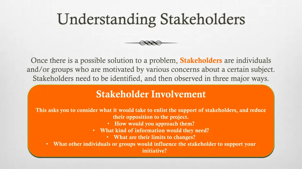 understanding stakeholders