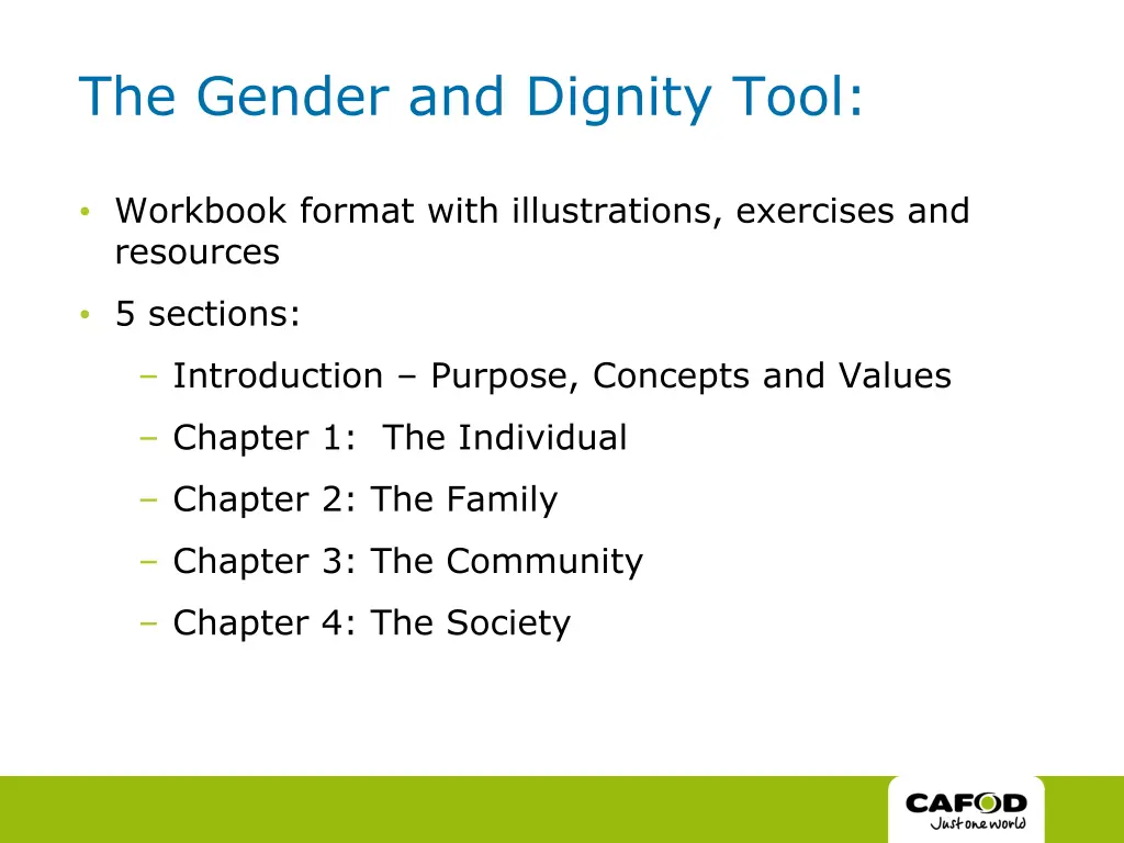 the gender and dignity tool