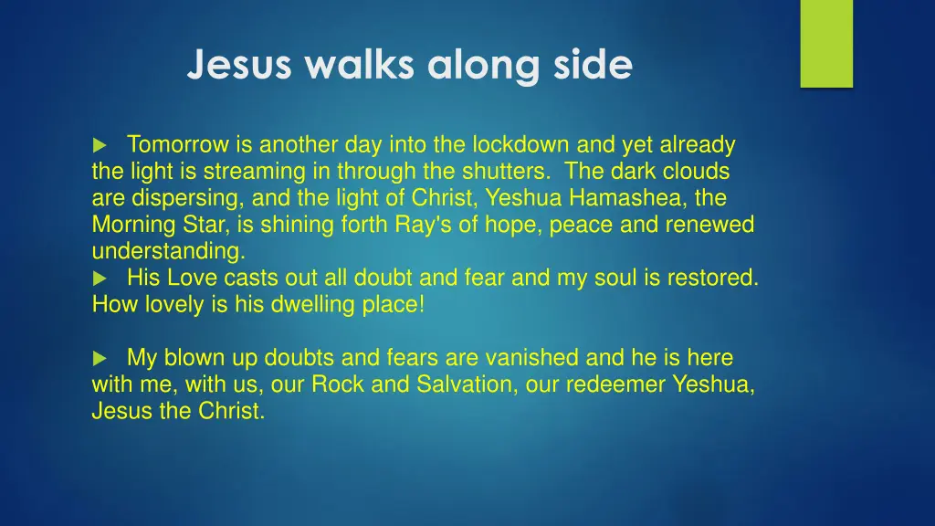 jesus walks along side 1