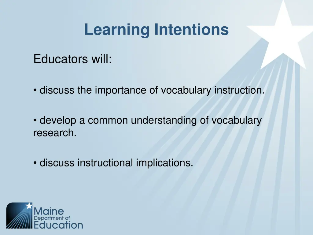 learning intentions